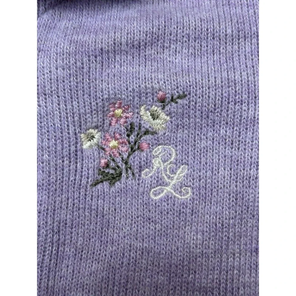 Baby Girls RALPH LAUREN Purple Knit Sweater Outfit One Piece Romper Sz 6 Mo